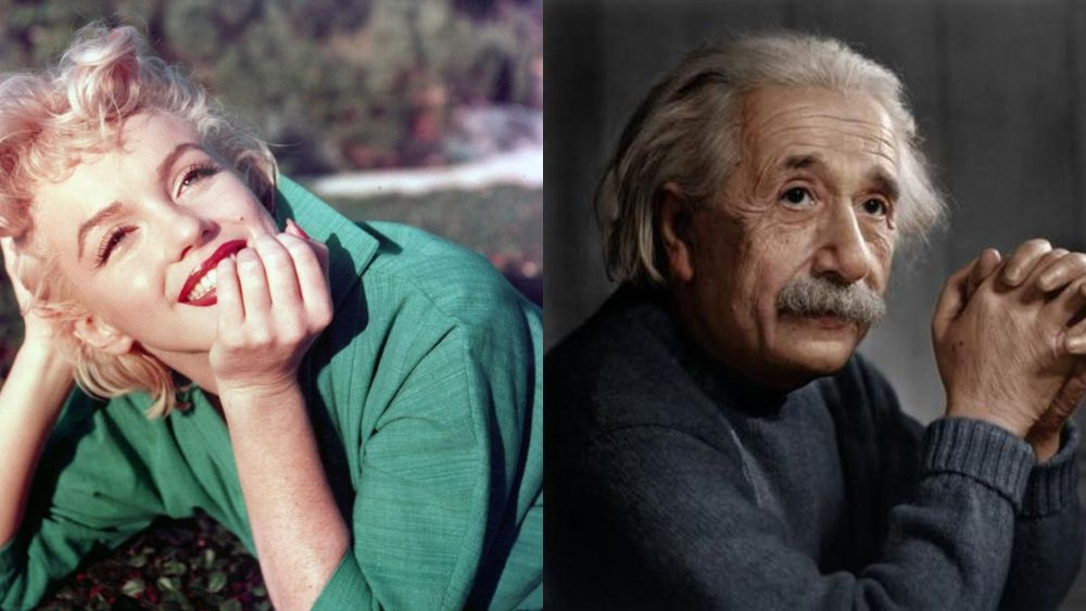 La imagen de Marylin Monroe y Albert Einstein La imagen de Marylin Monroe y Albert Einstein