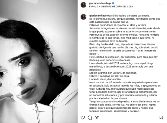 Instagram de Gloria Camila