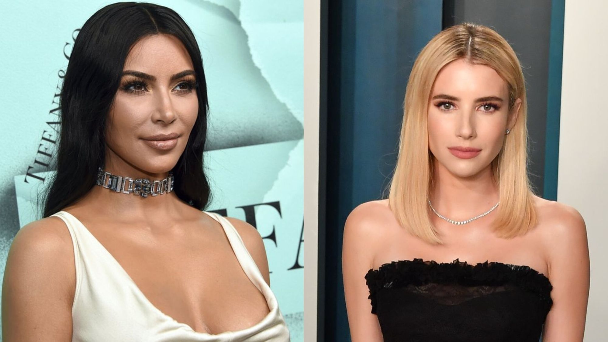 Kim Kardashian y Emma Roberts