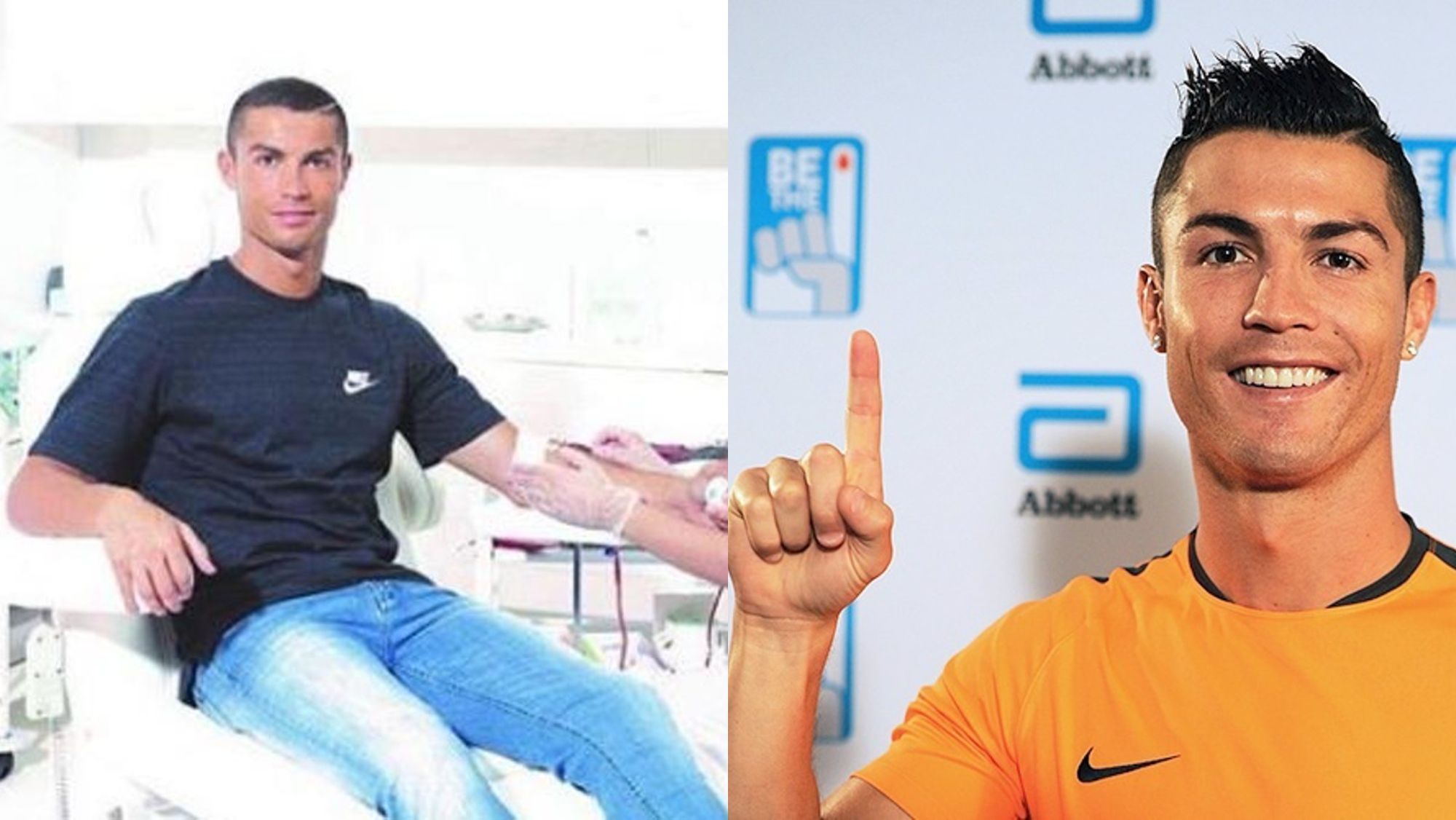 Cristiano Ronaldo donando sangre Cristiano Ronaldo donando sangre