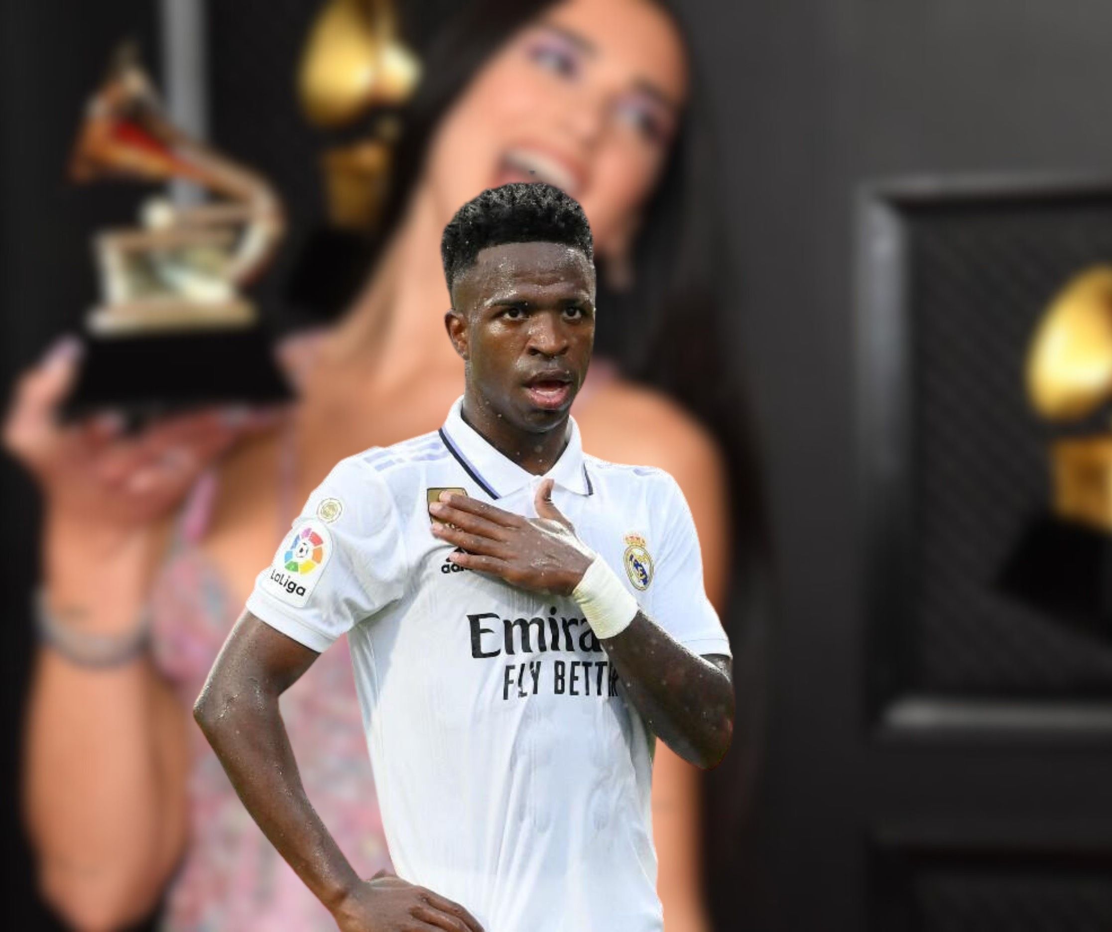 Vinicius no pierde detalle de su crush encandilado con Dua Lipa antes de la final