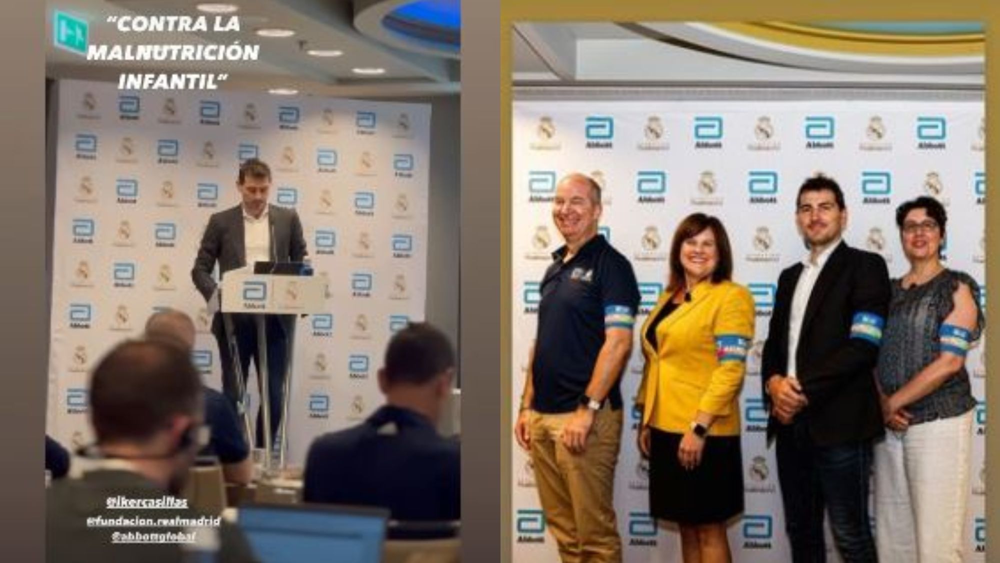 Iker Casillas con su brazalete en la Fundación Real Madrid