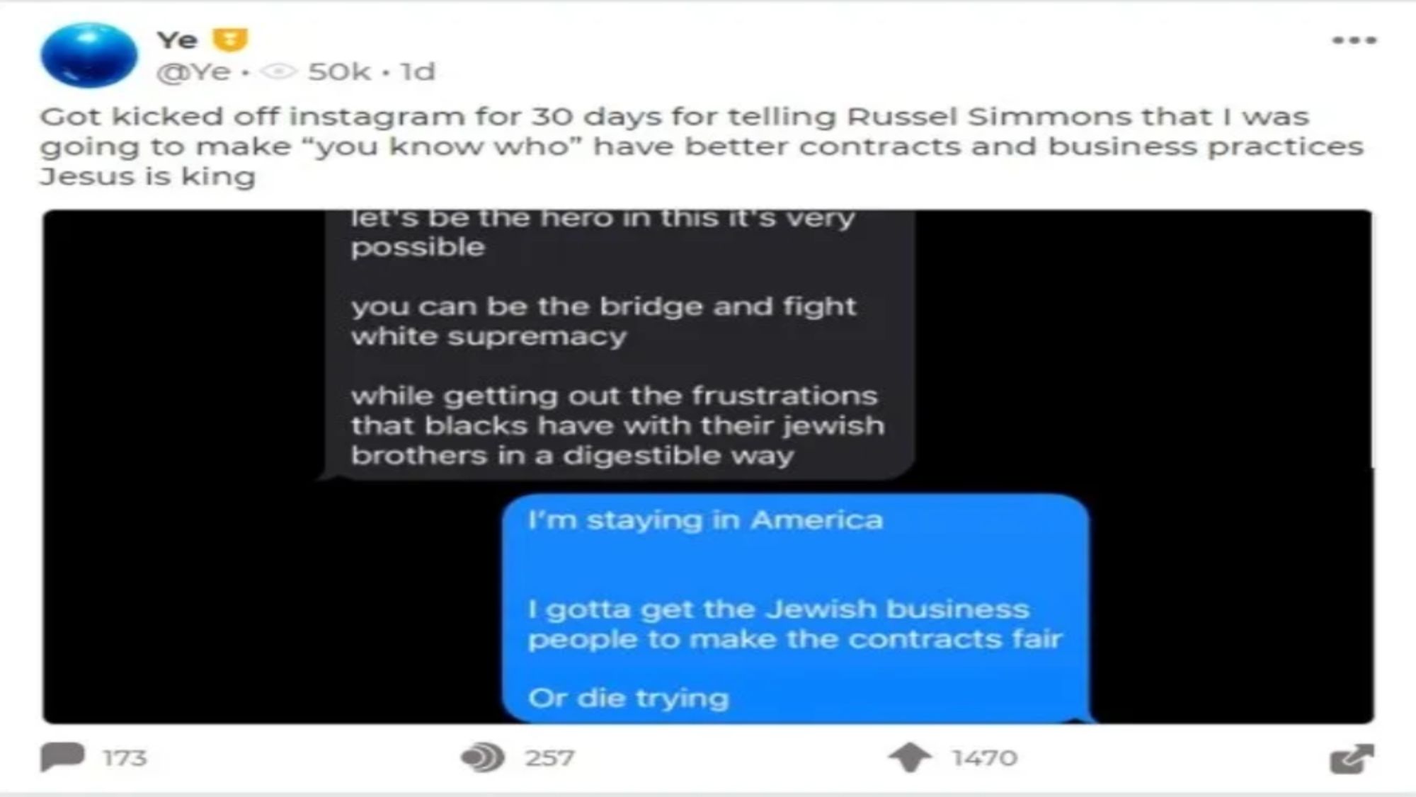 Captura Parler comentario Kanye West Captura Parler comentario Kanye West