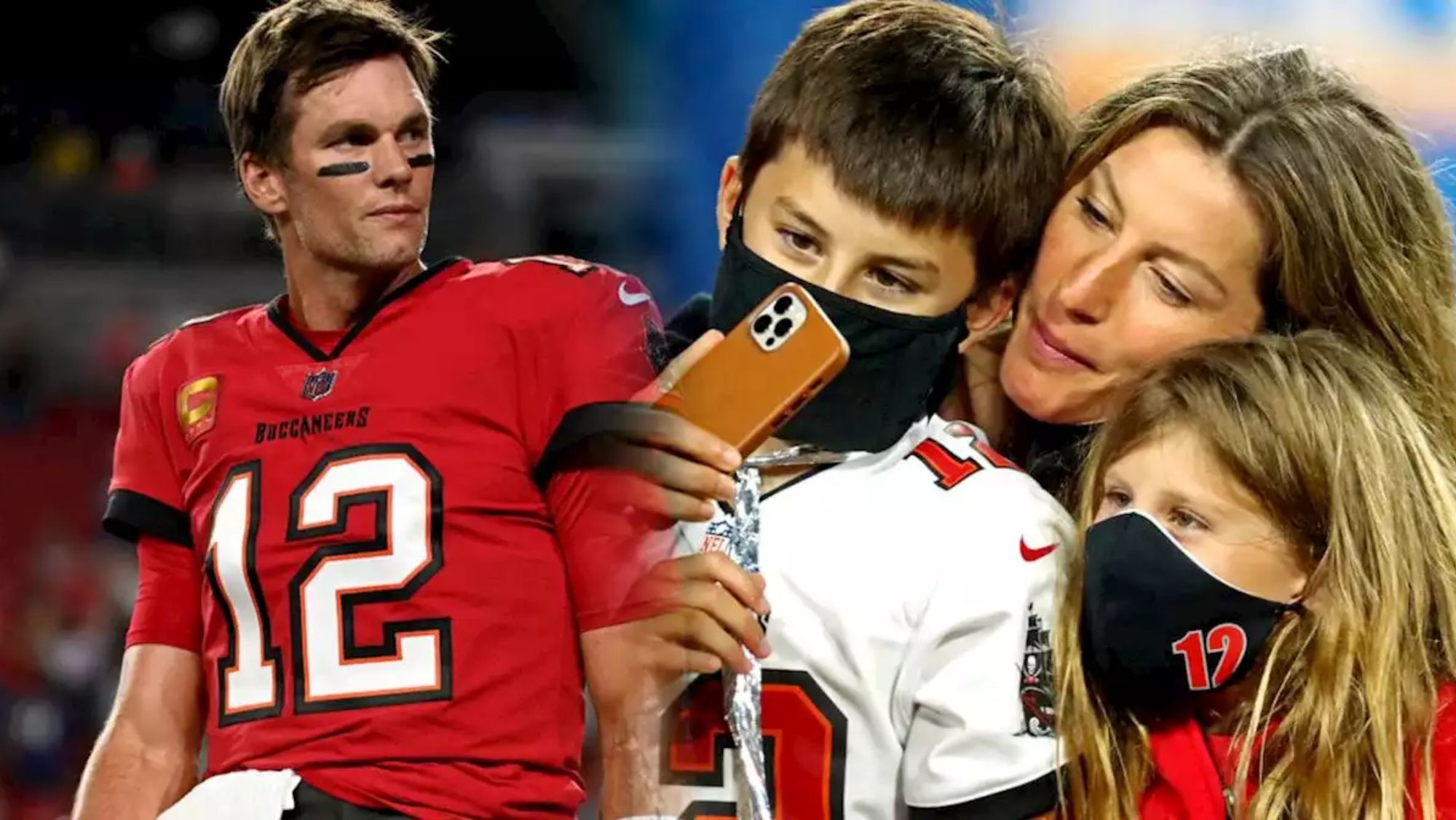 Gisele Bündchen y Tom Brady con sus hijos