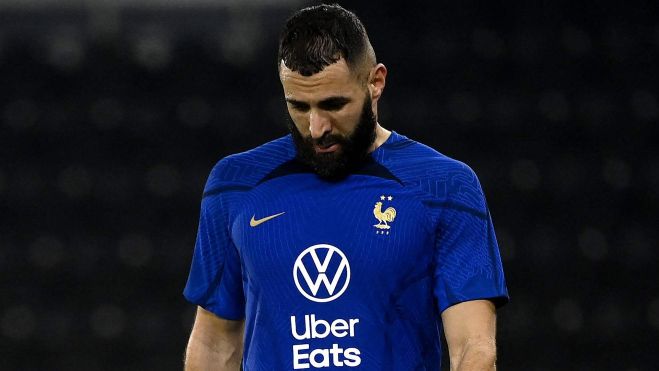 Karim Benzema con Fracia en Qatar 2022