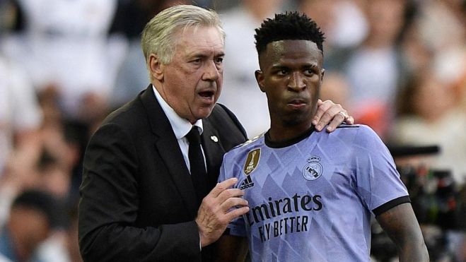 Carlo Ancelotti y Vinicius Júnior Carlo Ancelotti y Vinicius Júnior