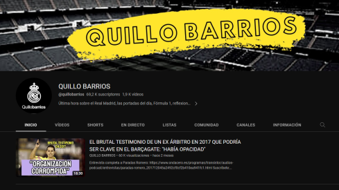 Canal de YouTube de Quillo Barrios Canal de YouTube de Quillo Barrios