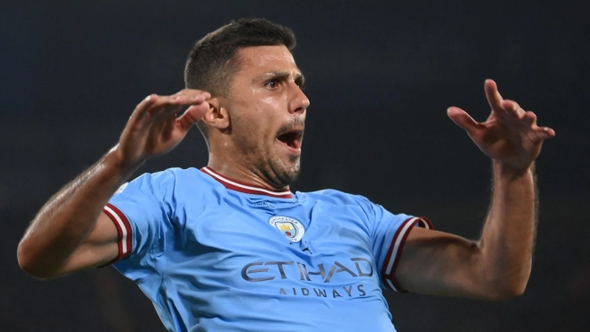 Rodri celebrando el gol en la final de la Champions League