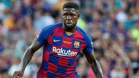 Samuel Umtiti con la camiseta del Barça Samuel Umtiti con la camiseta del Barça