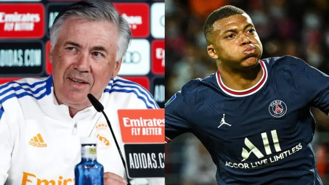 Carlo Ancelotti y Kylian Mbappé Carlo Ancelotti y Kylian Mbappé