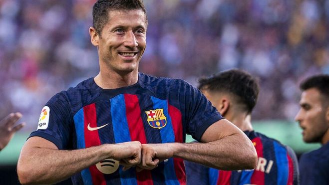 Robert Lewandowski con el Barça