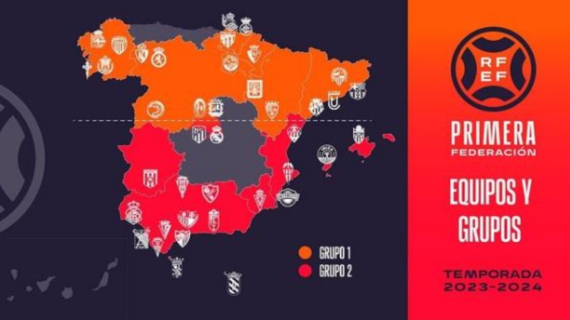 El mapa de equipos de la Primera RFEF 2023 24 El mapa de equipos de la Primera RFEF 2023 24