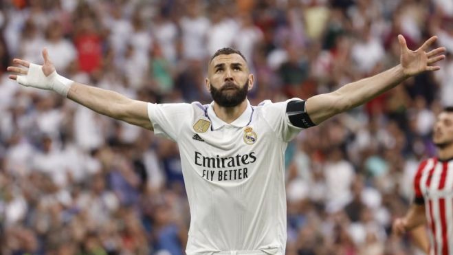 Karim Benzema en su último partido con el Real Madrid Karim Benzema en su último partido con el Real Madrid