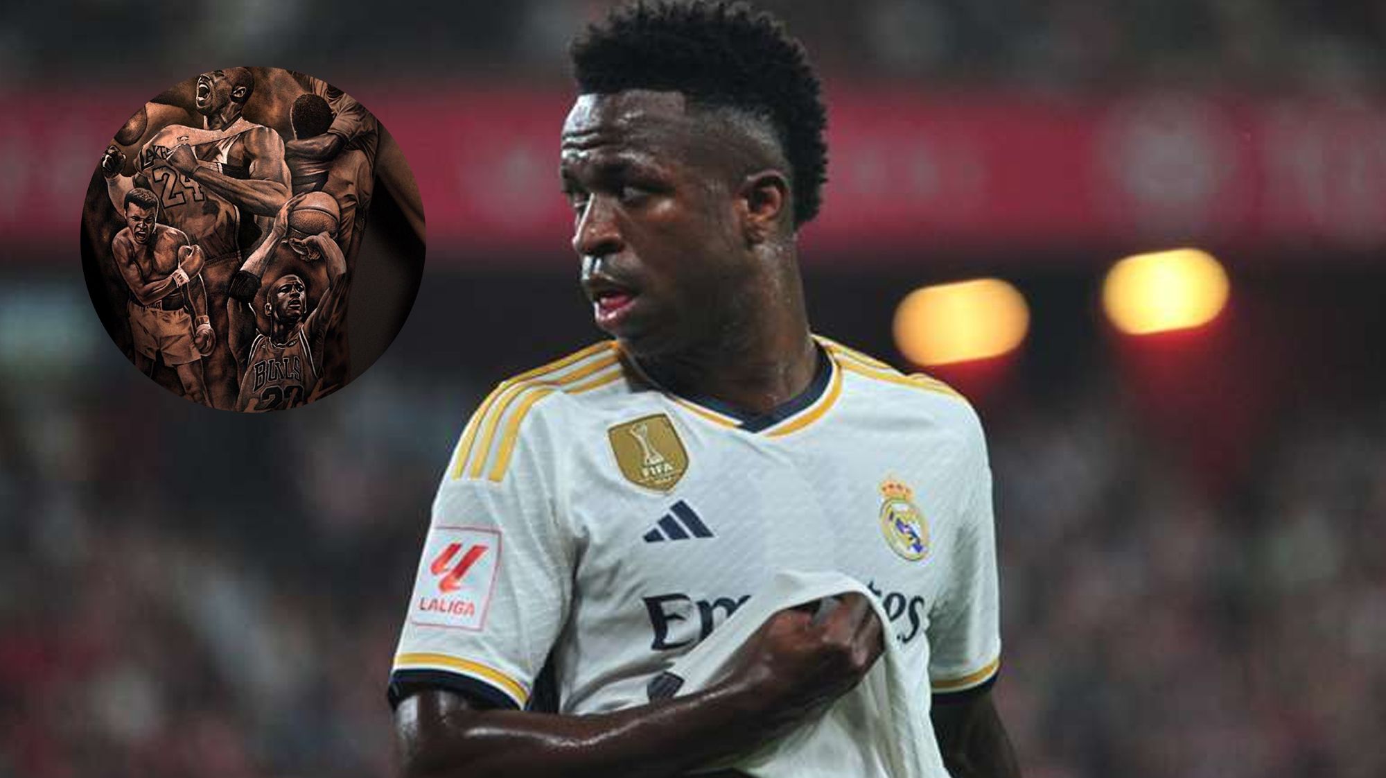 Vinicius se hace un tatuaje gigante en la espalda y las redes detectan un error: "No es así"