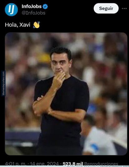 InfoJobs vacila a Xavi