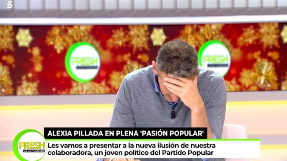 Joaquín Prat justo después de liarla en directo Joaquín Prat justo después de liarla en directo