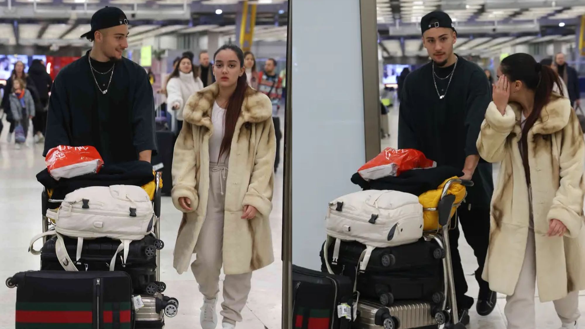 Julia Janeiro y Tommy Rossi llegando al aeropuerto Julia Janeiro y Tommy Rossi llegando al aeropuerto