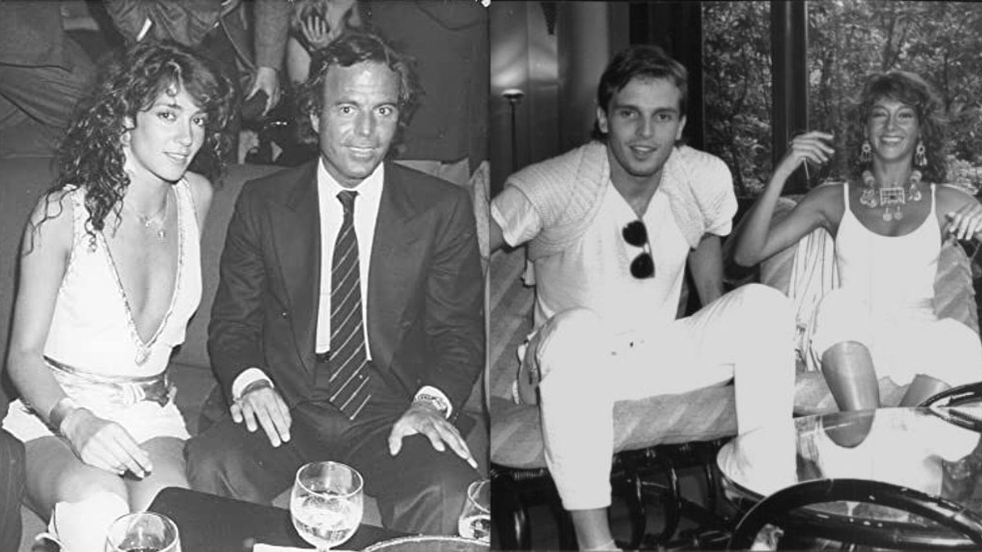 Julio Iglesias, Miguel Bosé y Giannina Facio Julio Iglesias, Miguel Bosé y Giannina Facio