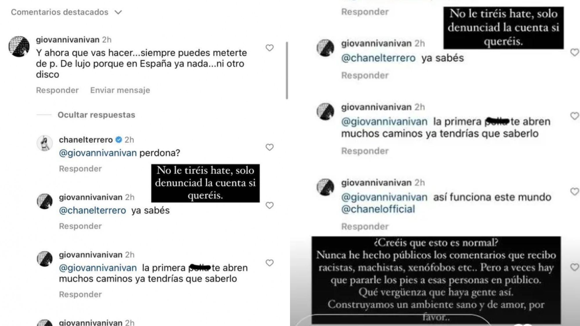 Los comentarios que ha sufrido Chanel Terrero Los comentarios que ha sufrido Chanel Terrero