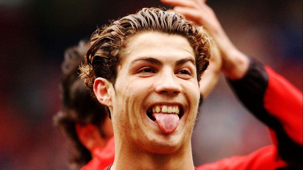 Cristiano Ronaldo en su primera temporada en el Manchester United.